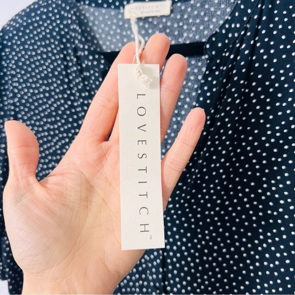 Love Stitich NWT Black Polkadot Drop Waist Shirt Dress Mini - Picture 3 of 10